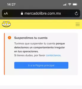Cuenta suspendida
