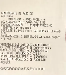 Transferencia sin aparecer