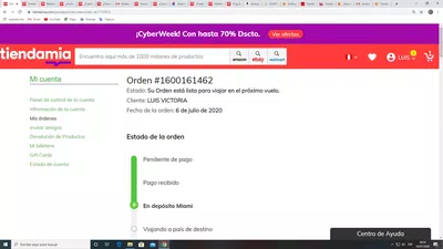 Mi pedido no sale del almacen en miami de tiendamia