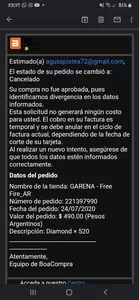Pago cancelado