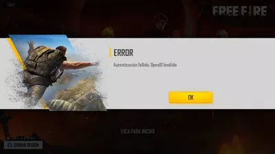 Cuando inicio free fire me aparece error