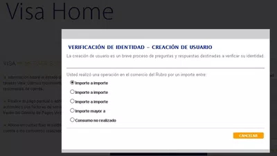 Reclamo usuario y contraseña visa-home para posterior reclamo de devolución
