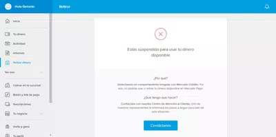 Cuenta suspendida