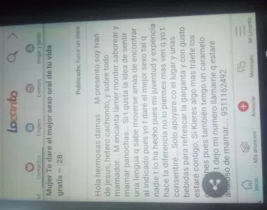 Que aun no se ha borrado el anuncio de la web con mi numero 9511162492
