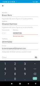 No me deja registrar en mercado pago con mi dni