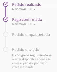 Compra realizada el 06/05/2020 al 30/07/2020 no recibida aún efectuando reclamos