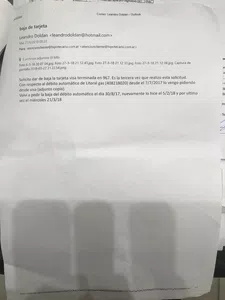 Cobro de renovación de una tarjeta de crédito dada de baja