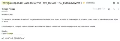 Demora injustificada en emisión de nota de crédito