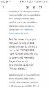 Quiero mi plata de mercado pago