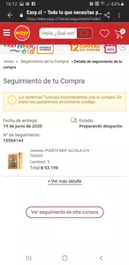 Compra sin entrega de producto