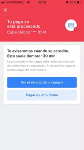 Pago acreditado sin respuesta de ml