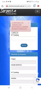 Número de tracking no existe