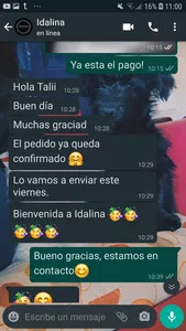 No me llego mi pedido de idalina accesorios