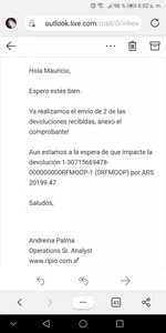 Devolución de fondos