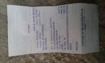Reembolso del dinero total 800 pesos