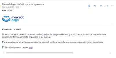 Me estafaron desde la cuenta oficial