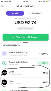 Me cobraron en dolares en uber eats
