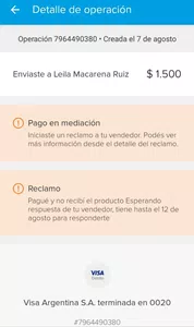 Estafa en mercado pago