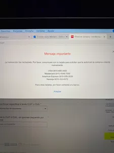 Problemas para efectuar pagos
