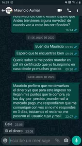 Mauricio joel nuñez, mauricio adese,no entrego los certificados