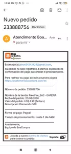 Recarga erronea