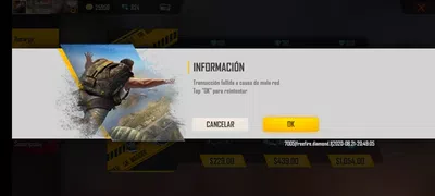 No me deja recargar diamantes "falla de recarga"