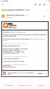 No me llega lo ordenado
