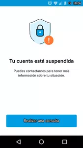 Cuenta suspendida, dinero restringido