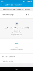Recarga no acreditada