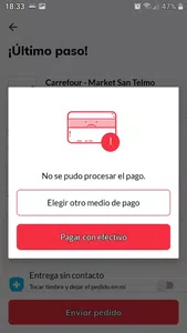 No puedo pagar con tarjeta