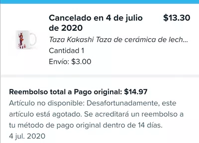 Wish no devuelve él dinero por compras no entregadas a los clientes,es una estaf