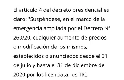 Llego la factura de cablevision con aumento cuando se decreto congelar tarifas
