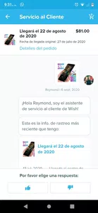 No, llegaron los productos