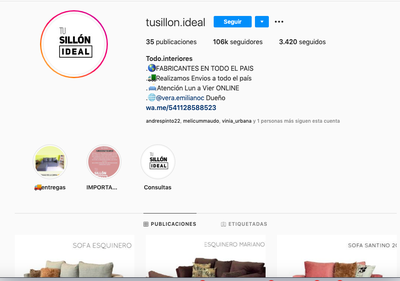 Estafa con venta de sillones en instagram