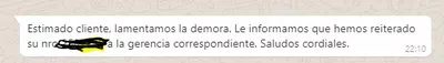 Solicito devolución de compra rechazada en supermercado coto