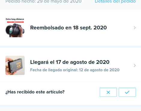 Reclamo por productos y dinero