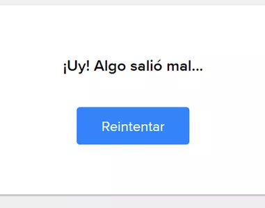 Dice uy algo salio mal reintente