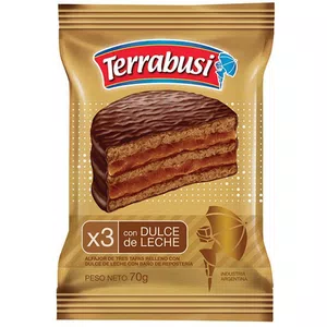 Alfajor con mal baño de chocolate