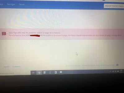 Pagomiscuentas codigo b68 dice no procesar el pago pero me debita  de la cuenta