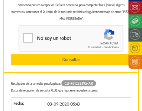 Demora en la entrega de carta plus