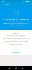 No me acreditan el dinero