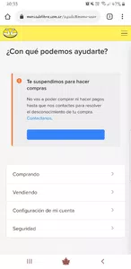 Suspensión de cuenta