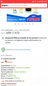 El peso es incorrecto. producto + empaque = peso real