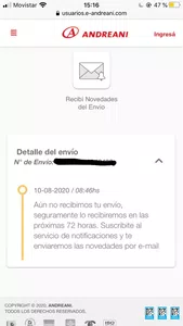 Andreani no me manda el paquete