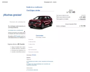 Devolucion de dinero
