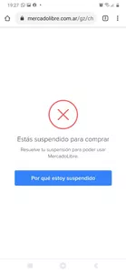 Suspendido de mercado libre sin tener una explicación logica