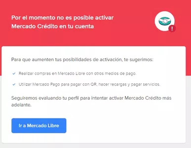 No puedo activar mercadocredito
