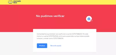 Suspencion de cuenta mercado libre