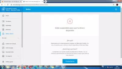 No me deja sacar mi dinero mercadopago