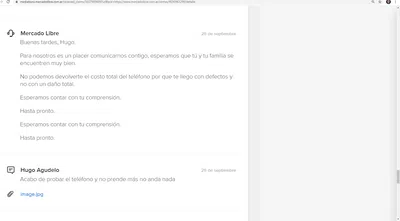 Mercadolibre no me quiere reintegrar el dinero de un producto roto devuelto